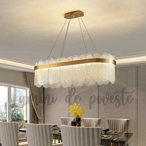 Candelabru LED 105W Ocean Dining 80x30, LED inclus, 1 surse de iluminare, Telecomanda, Dimabil, Lumi