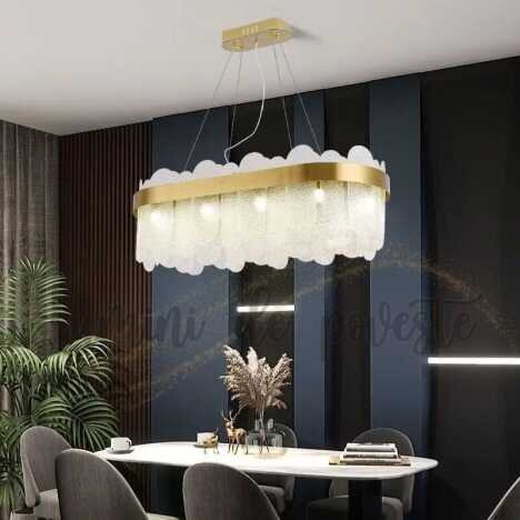 Candelabru LED 105W Ocean Dining 80x30, LED inclus, 1 surse de iluminare, Telecomanda, Dimabil, Lumi